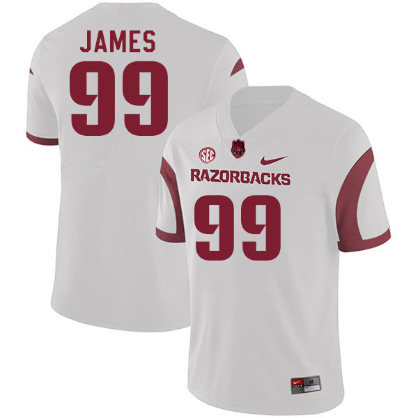 Men #99 Kaleb James Arkansas Razorback College Football Jerseys Stitched Sale-White